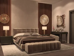 Bedroom interior in coffee colors