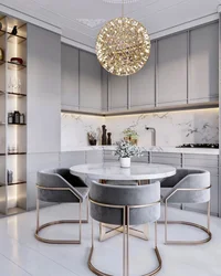 Combination of gold in the kitchen interior