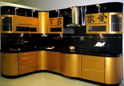 Сочетание золотого в интерьере кухни