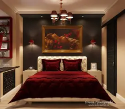 Красная мебель в интерьере спальни