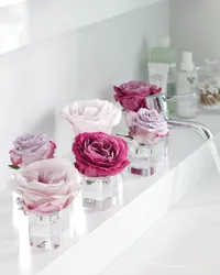 Bathroom interior with flowers