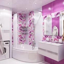 Bathroom interior with flowers