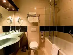 Toilet and bath in an ordinary apartment photo