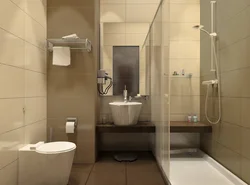 Photo of the interior of a combined bathroom with shower