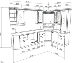 Чертеж кухни дизайн