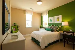 Интерьер спальни в зеленом тоне фото