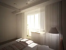 Photo of a bedroom and balcony in a panel house