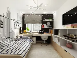 Bedroom design 9 sq m for a boy