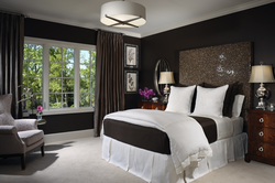 Bedroom in chocolate tones design