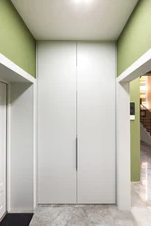 Wardrobe To The Ceiling With Hinged Doors In The Hallway Photo