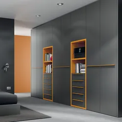 Gray wardrobe in the hallway design