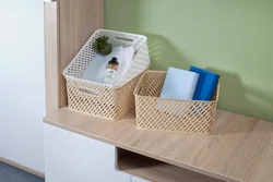 Baskets in the kitchen interior