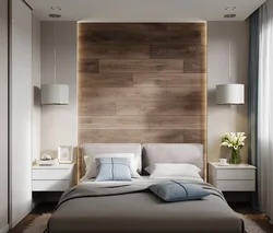 Фото современных спален с ламинатом на стене