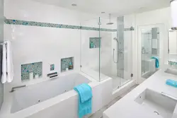 Bathroom Design With Bath And Shower On One Wall
