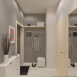 Hallway design in a one-room apartment photo