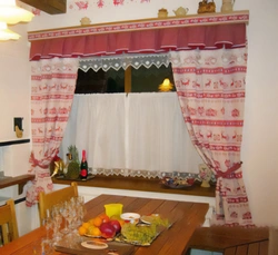 Rustic curtains in the kitchen photo