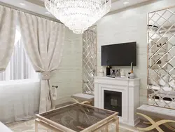 Mirror tiles in the bedroom interior