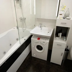 Bathroom interior with machine under sink