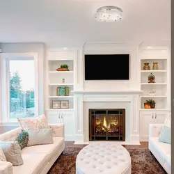Fireplace and TV in the living room interior