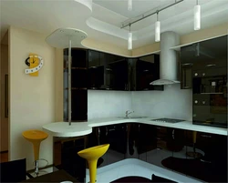 9 m2 corner kitchen with bar counter design photo