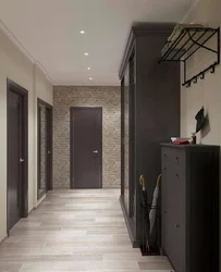 Combination of gray and brown in the hallway interior