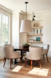 Kitchen design with brown chairs