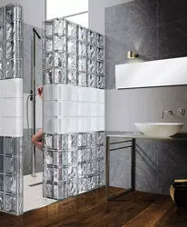 Дизайн ванны из стеклоблоков