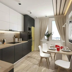 Kitchen design 20 m with balcony