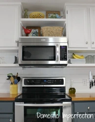 Как повесить микроволновку в маленькой кухне фото