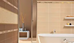 Combination of beige color with others in the bathroom interior