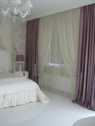 White Walls In A Bedroom Interior With Curtains