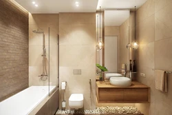 Colors combined with beige in the bathroom interior