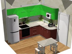 3D corner kitchen design