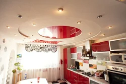 Белый натяжной потолок на кухне дизайн