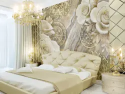 3D wallpaper above the bed photo in the bedroom