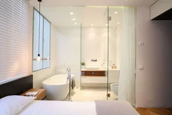 Bathroom with glass partition photo