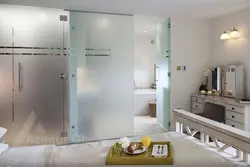 Bathroom with glass partition photo
