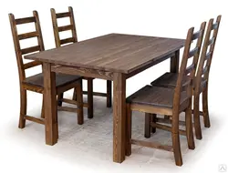 Photo of wooden tables and chairs for the kitchen