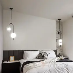Photo of hanging lamps in the bedroom