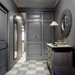 Photo Of A Hallway With A Gray Door