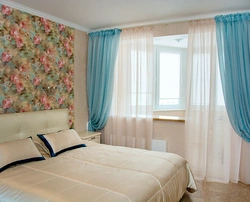 Curtains for a bedroom with a balcony photo