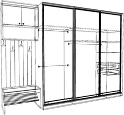 Built-in wardrobes in the hallway photo design inside with dimensions