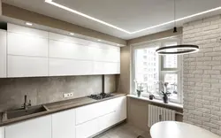 White straight kitchen design