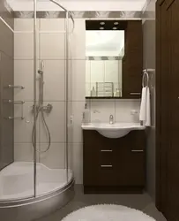 Bathroom interior without bathtub and toilet
