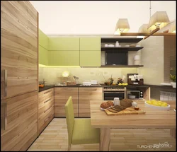 Кухни Зеленый С Бежевым Фото В Интерьере