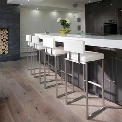 Bar stools in the kitchen for the bar counter photo