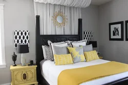 Yellow color in the bedroom interior what colors goes with