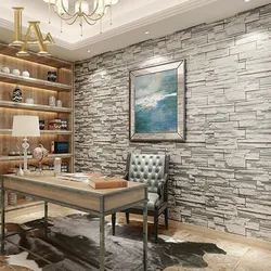 Brick wallpaper kitchen design