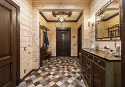 Hallway design photo in a country house