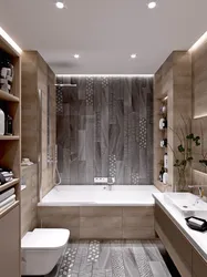 Rectangular bathtub in the interior